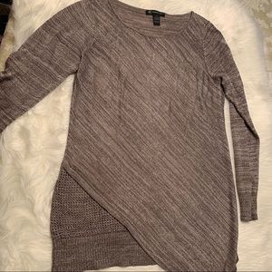 Metallic holiday sparkle asymmetrical INC sweater